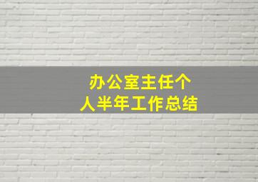 办公室主任个人半年工作总结