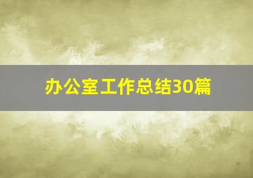 办公室工作总结30篇