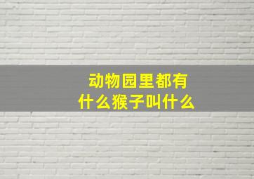 动物园里都有什么猴子叫什么