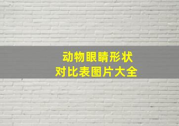 动物眼睛形状对比表图片大全