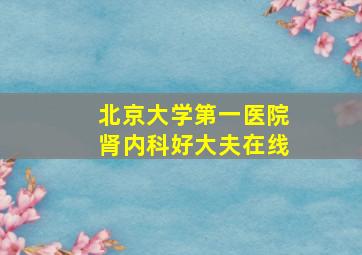 北京大学第一医院肾内科好大夫在线