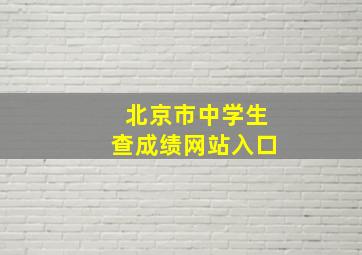 北京市中学生查成绩网站入口