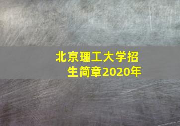 北京理工大学招生简章2020年