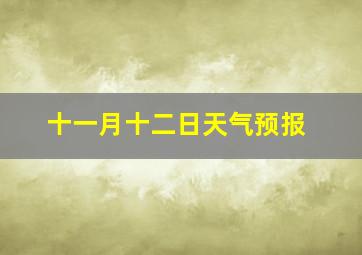 十一月十二日天气预报