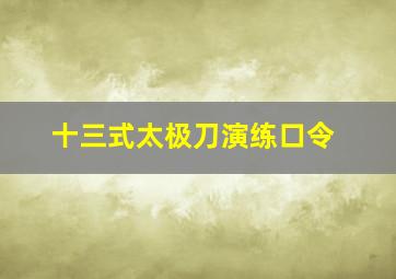 十三式太极刀演练口令