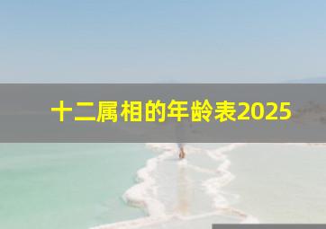 十二属相的年龄表2025