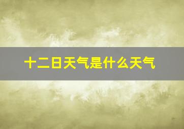 十二日天气是什么天气