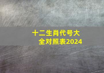 十二生肖代号大全对照表2024