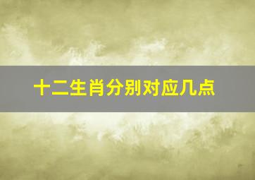 十二生肖分别对应几点