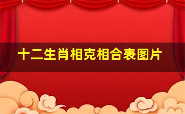 十二生肖相克相合表图片