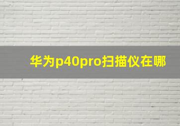 华为p40pro扫描仪在哪