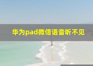 华为pad微信语音听不见