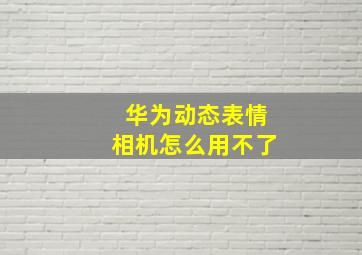 华为动态表情相机怎么用不了