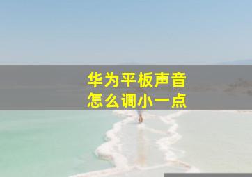 华为平板声音怎么调小一点