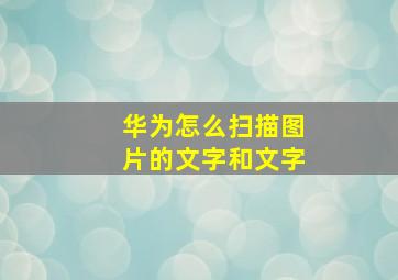 华为怎么扫描图片的文字和文字