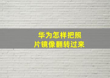 华为怎样把照片镜像翻转过来