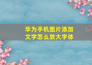 华为手机图片添加文字怎么放大字体