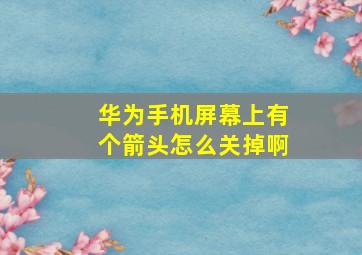 华为手机屏幕上有个箭头怎么关掉啊