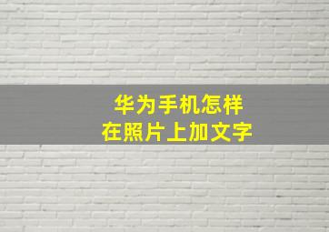 华为手机怎样在照片上加文字