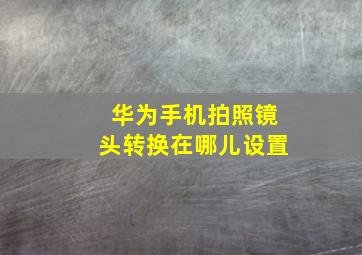 华为手机拍照镜头转换在哪儿设置