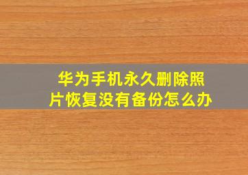 华为手机永久删除照片恢复没有备份怎么办