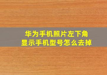 华为手机照片左下角显示手机型号怎么去掉