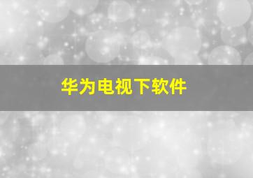 华为电视下软件