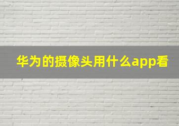 华为的摄像头用什么app看