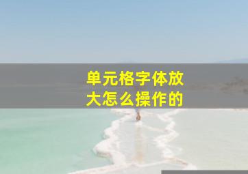 单元格字体放大怎么操作的