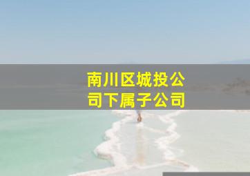 南川区城投公司下属子公司