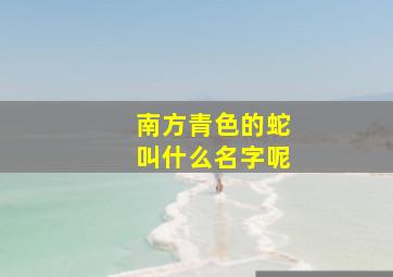 南方青色的蛇叫什么名字呢