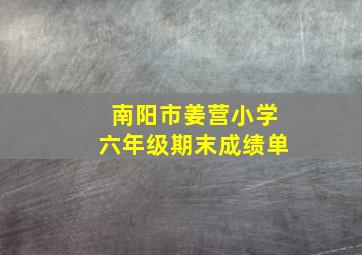 南阳市姜营小学六年级期末成绩单