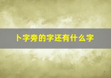 卜字旁的字还有什么字