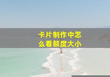 卡片制作中怎么看额度大小