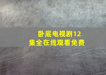 卧底电视剧12集全在线观看免费