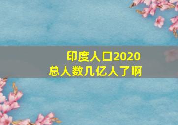 印度人口2020总人数几亿人了啊