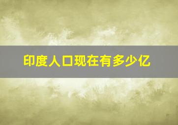 印度人口现在有多少亿