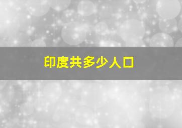 印度共多少人口