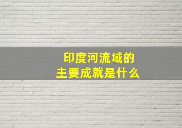 印度河流域的主要成就是什么