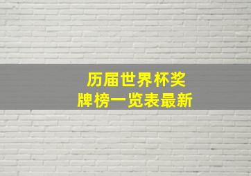 历届世界杯奖牌榜一览表最新