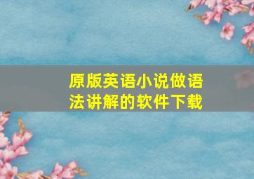 原版英语小说做语法讲解的软件下载