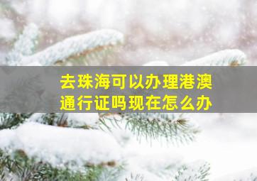 去珠海可以办理港澳通行证吗现在怎么办