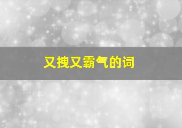 又拽又霸气的词