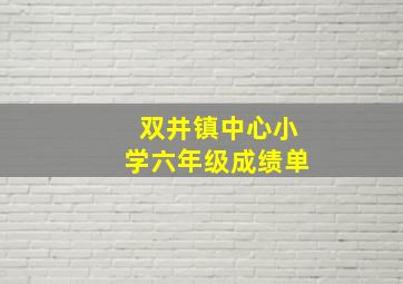 双井镇中心小学六年级成绩单