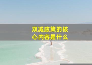 双减政策的核心内容是什么