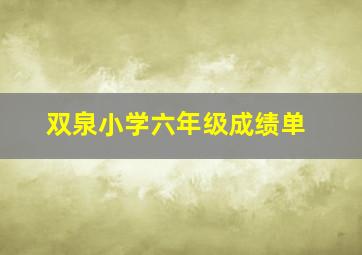 双泉小学六年级成绩单