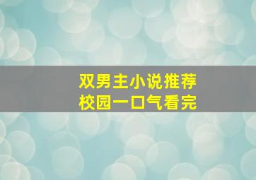 双男主小说推荐校园一口气看完