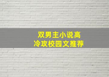 双男主小说高冷攻校园文推荐