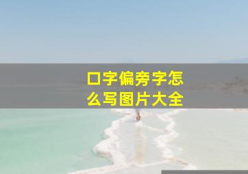 口字偏旁字怎么写图片大全