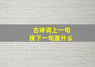 古诗词上一句接下一句是什么